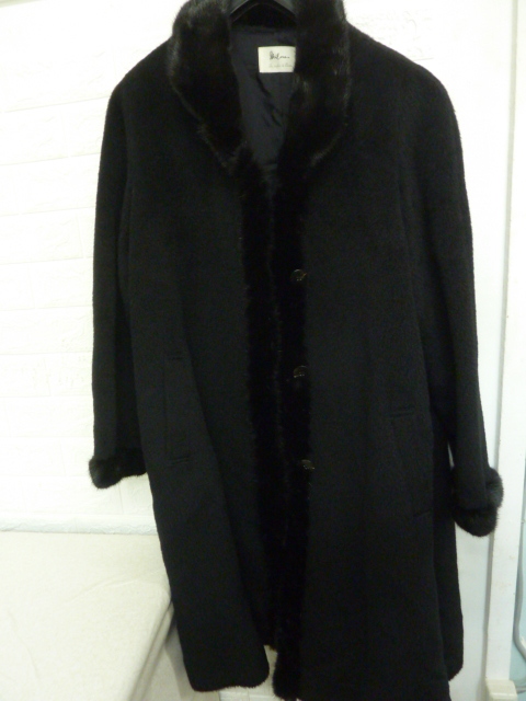 R63 Milone ミローネ ロングコート 着丈約100cm Fサイズ ブラック 黒 秋冬アウター レディースアウター ボタン付き 拍卖