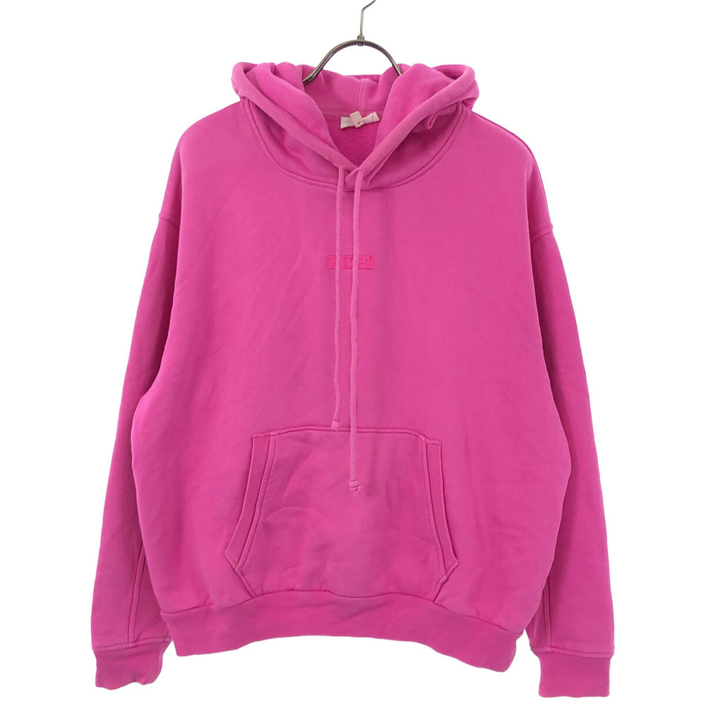 リーバイス ロゴ刺繍 長袖 スウェットパーカー XS ピンク Levi's 裏起毛 プルオーバー トレーナー レディース拍卖