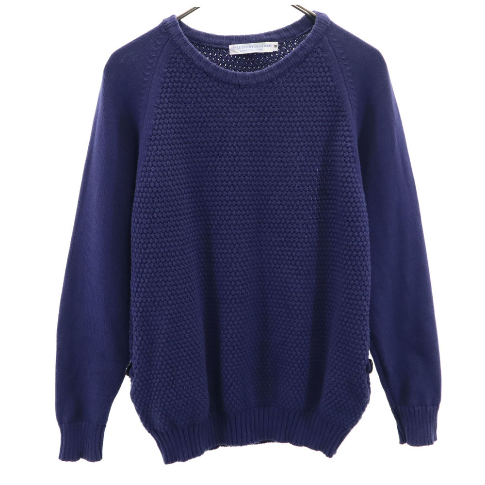 ルトリコドゥラメール イングランド製 長袖 セーター M パープル LE TRICOT DE LA MER ニット レディース拍卖