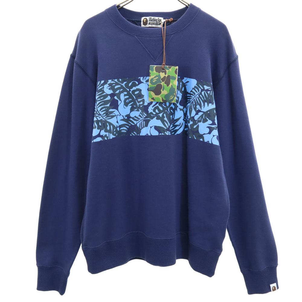 未使用 アベイシングエイプ 長袖 スウェット トレーナー L ブルー A BATHING APE メンズ拍卖