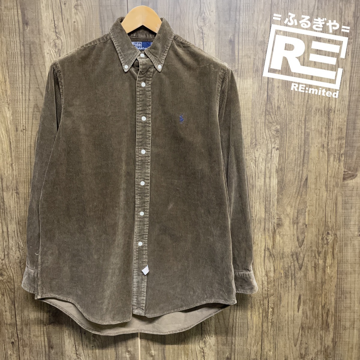 古着 M POLO RALPH LAUREN ポロラルフローレン 長袖シャツ コーデュロイ 90s 3124拍卖