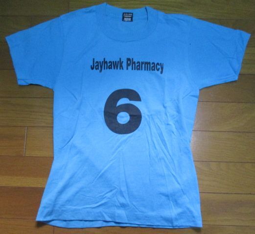 USA製 14-16サイズ MADE IN USA 水色 青 Tシャツ 6番 ロゴ 半袖 シャツ ナンバリング拍卖