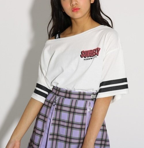 新品 PINK-latte ニコラ掲載【NiCORON 】 ワンショル Tシャツ オフホワイト(003) 02(M165cm)拍卖