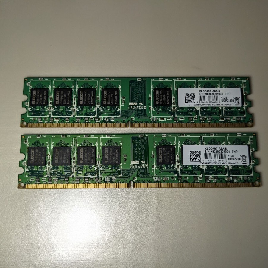 DDR2-800 メモリ 1G×2枚 デスクトップ用拍卖