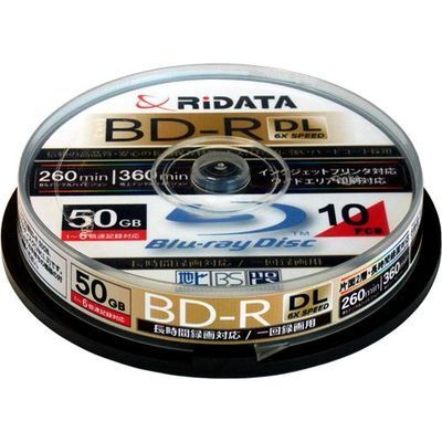 ライテック製 RiDATA 片面2層 50GB 一回録画用 BD-R スピンドルケース 10枚入り BD-R260PW 6X.10SP A拍卖