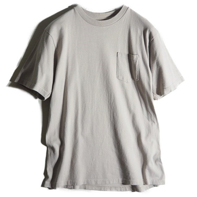 U6178f16 ■ANATOMICA アナトミカ■ USA製 半袖 クルーネック ポケット付き Tシャツ ピンクベージュ S / アメリカ製 メンズ 春夏拍卖