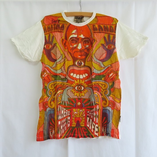 〓 新品 〓 ガンディー Tシャツ 〓 エスニック アジアン フェス マハトマ ガンジー 男女兼用 おしゃれ 〓E717拍卖