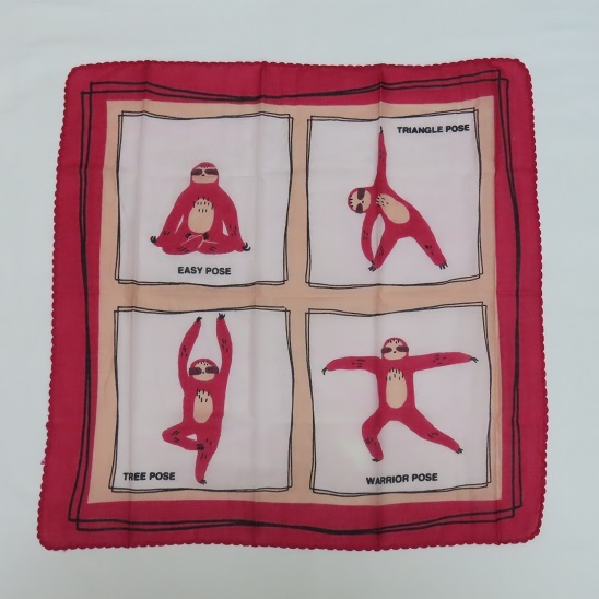 〓 新品 〓 ハンカチ ・ バンダナ 〓 ナマケモノ ヨガ エスニック アジアン 大判 おしゃれ 〓T711拍卖