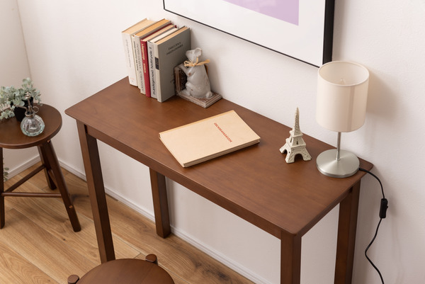 コンソールデスク ブラウン色 机 天然木 シンプル おしゃれ 北欧 ブラウン色拍卖