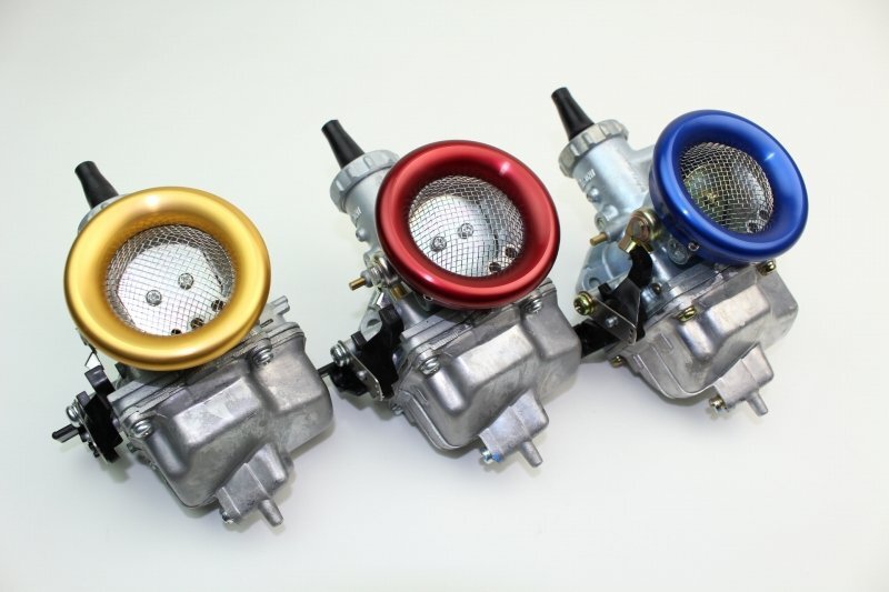 ミクニVM26キャブレター用ネット付きレーシングエアファンネル ブルー拍卖