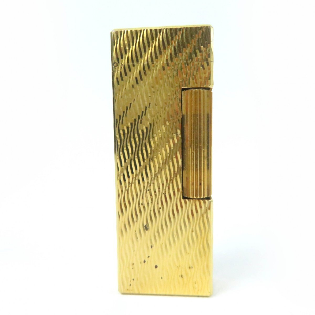 外装良品☆Dunhill ダンヒル スクエア 総柄 ローラー式 ガス ライター ゴールド スイス製 メンズ 着火不可拍卖