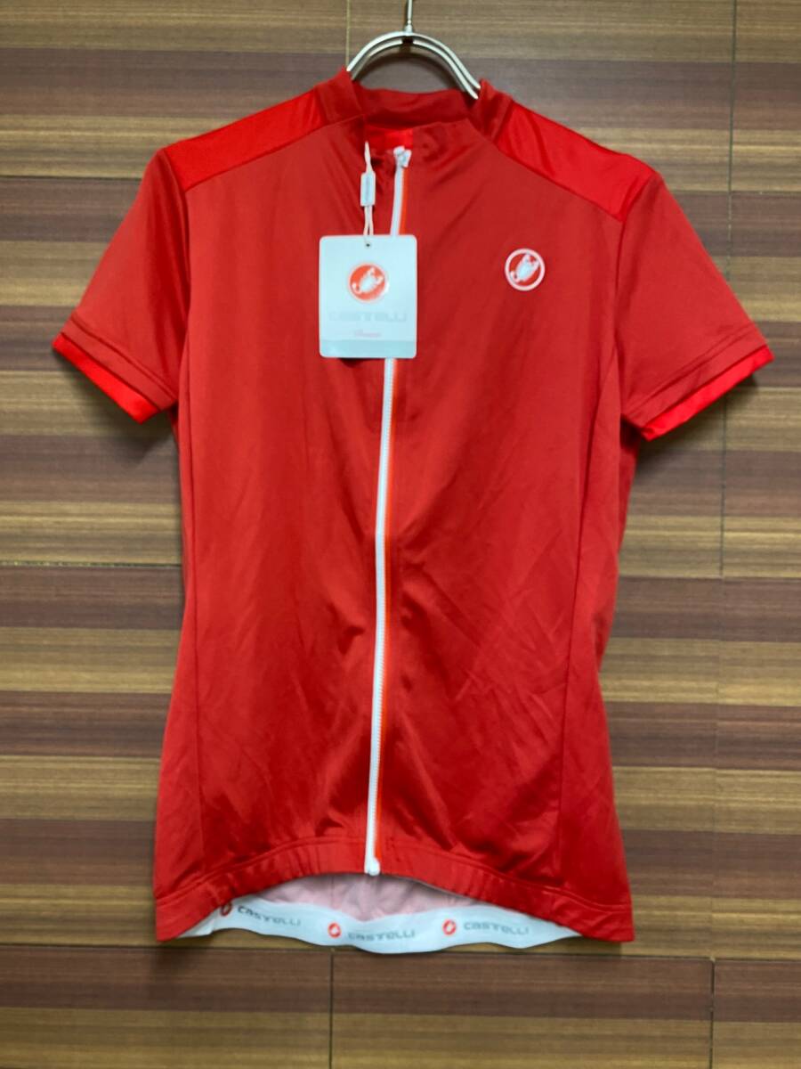 IC682 カステリ CASTELLI レディース 半袖 サイクルジャージ 赤 M拍卖
