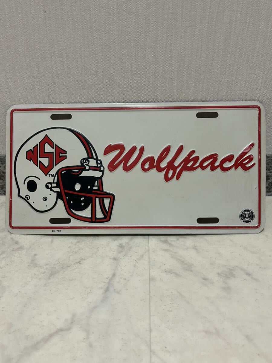 ● 当時物 希少 NSC tm WOLFPACK カンザスシティ アメリカ 米国 ナンバープレート パネル パーツ 飾りプレート アメリカン インテリア 看板拍卖