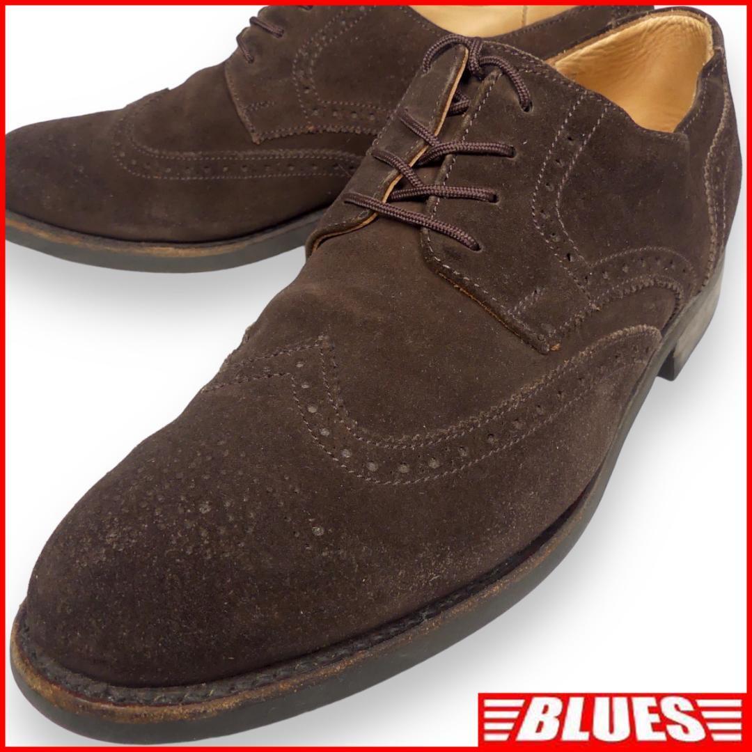 即決★GKM★26.5cm レザーレースアップシューズ メンズ 8 茶 ウィングチップ 本革 本皮 革靴拍卖