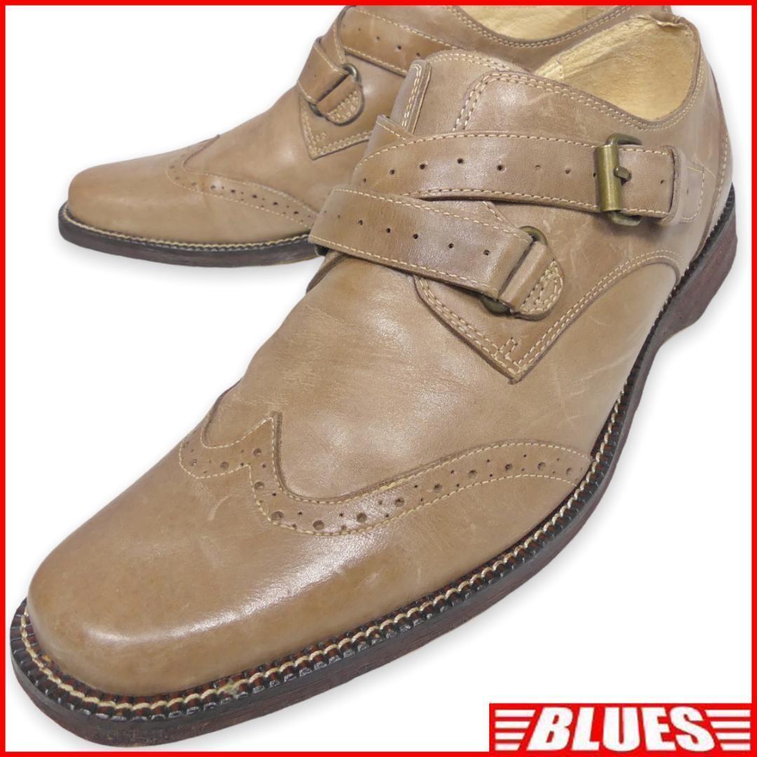 即決★The sanc‘tu・a・ry★25.5cm レザービジネスシューズ サンクチュアリ メンズ 41 茶 モカ 本革 ベルトストラップ 皮拍卖