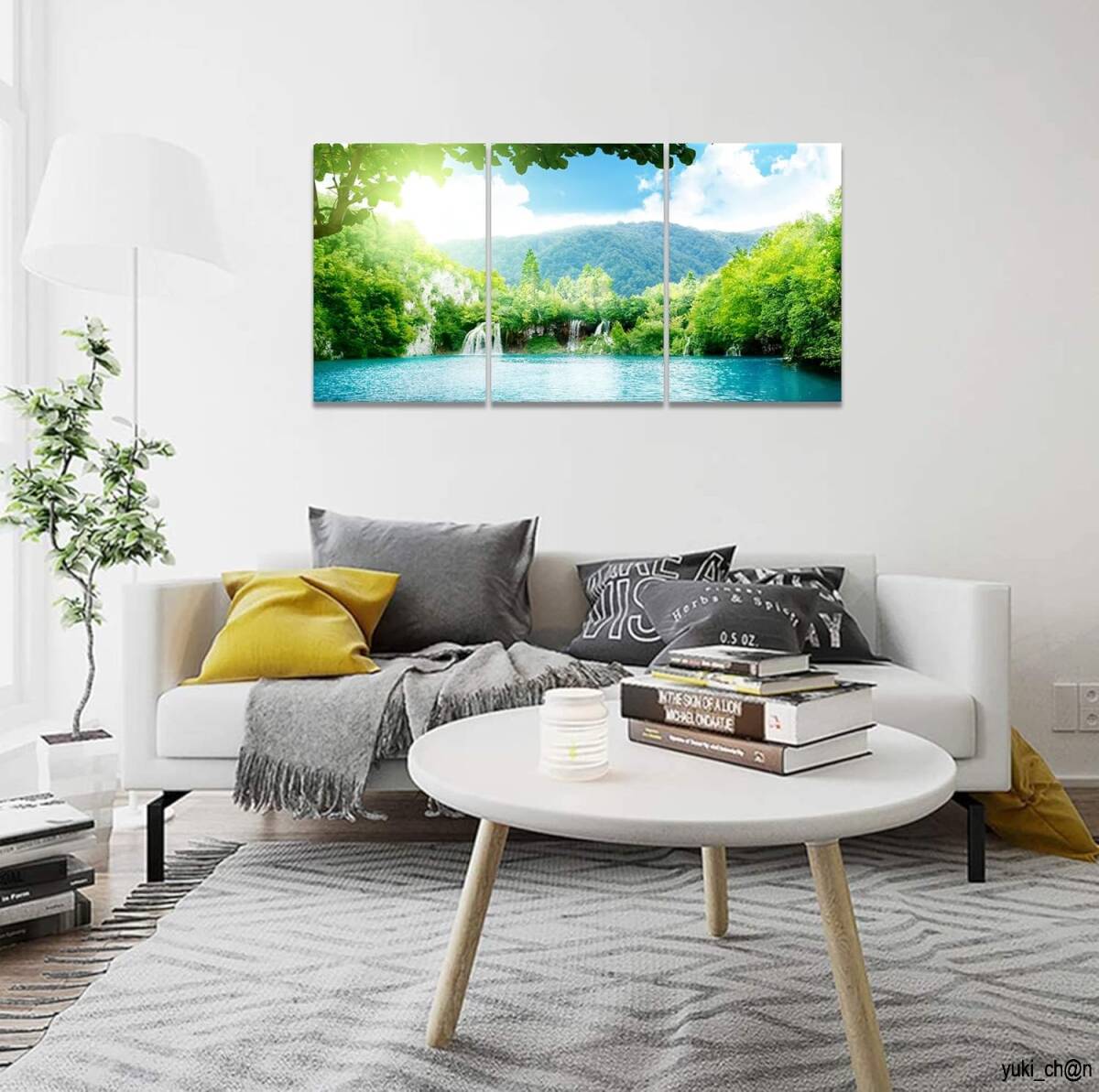 アートパネル 30x40cm ×3枚 森林 絵画 太陽絵 山絵 木 風景画 日自然風景 開運 玄関 壁掛け 木枠付きの完成品拍卖