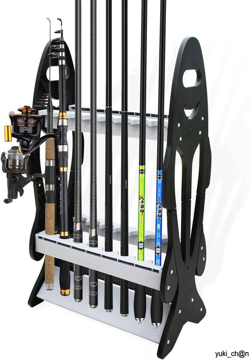 ロッドスタンド 16本 釣り竿用 釣り竿ラック ポール マウントラック インストールロッドホルダー 組立式 フィッシング ロッド プラスチック拍卖