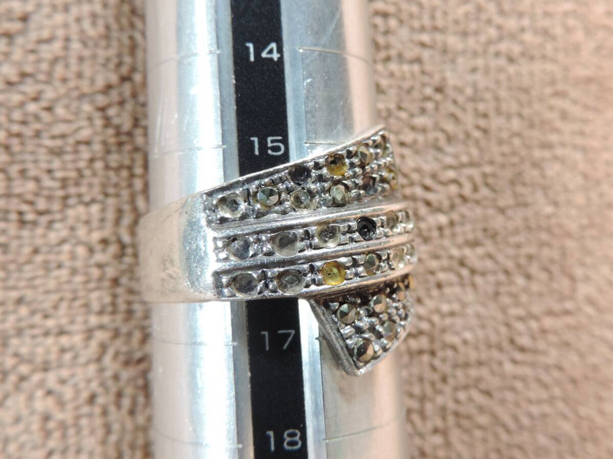 ヴィンテージ リング レディース指輪・925刻印有り・中古品・数点宝石付き(多欠品)・16号・約6.60g拍卖