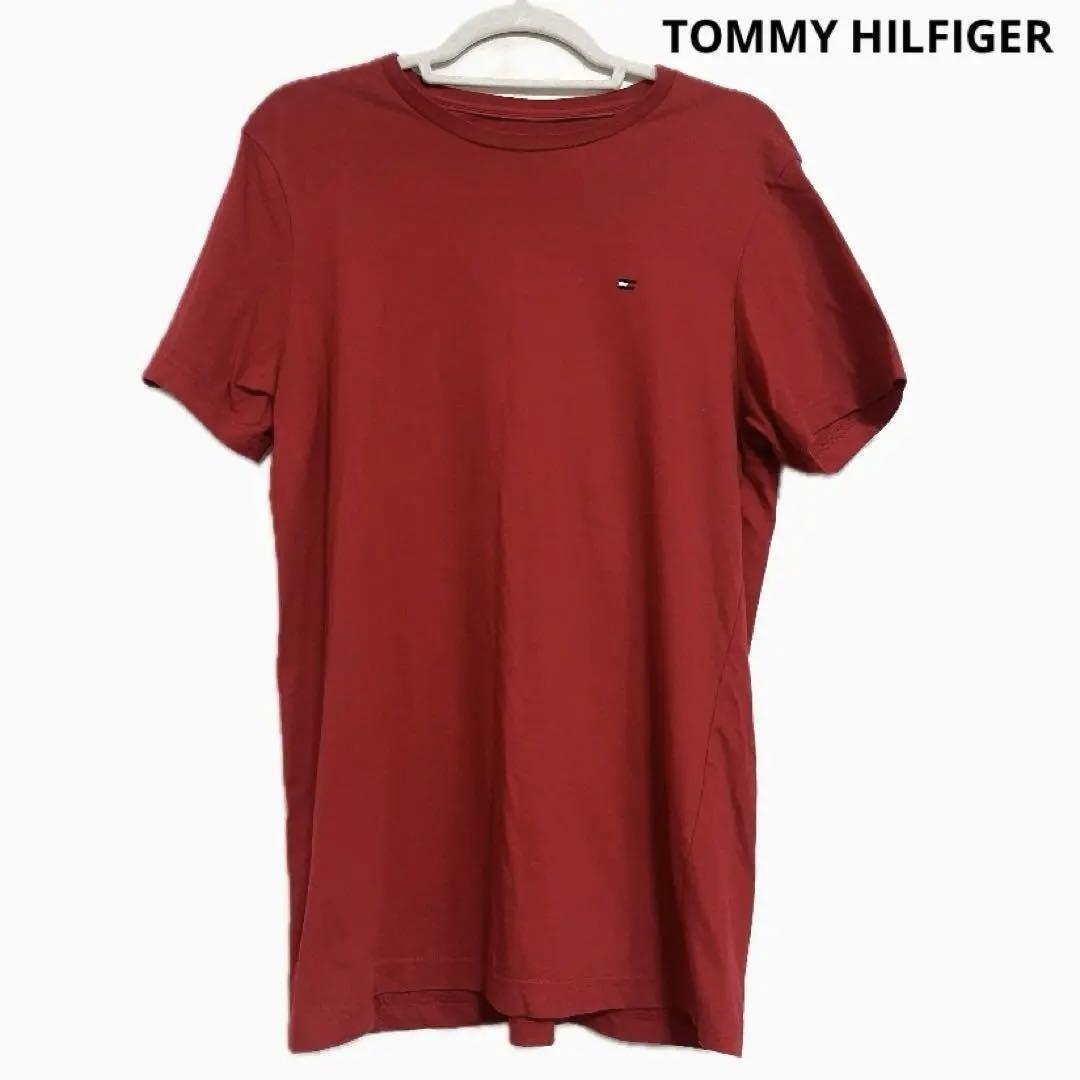 TOMMY HILFIGER 胸 ロゴ レッド 赤 半袖 Tシャツ拍卖