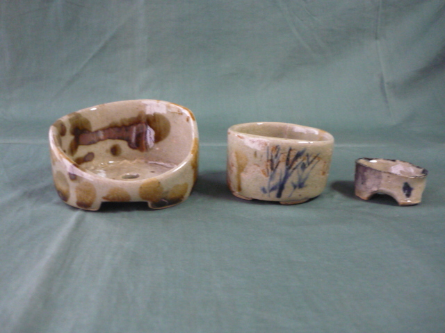 植木鉢 小さな植木鉢 益子焼き 3個 陶器 盆栽 鉢植え拍卖