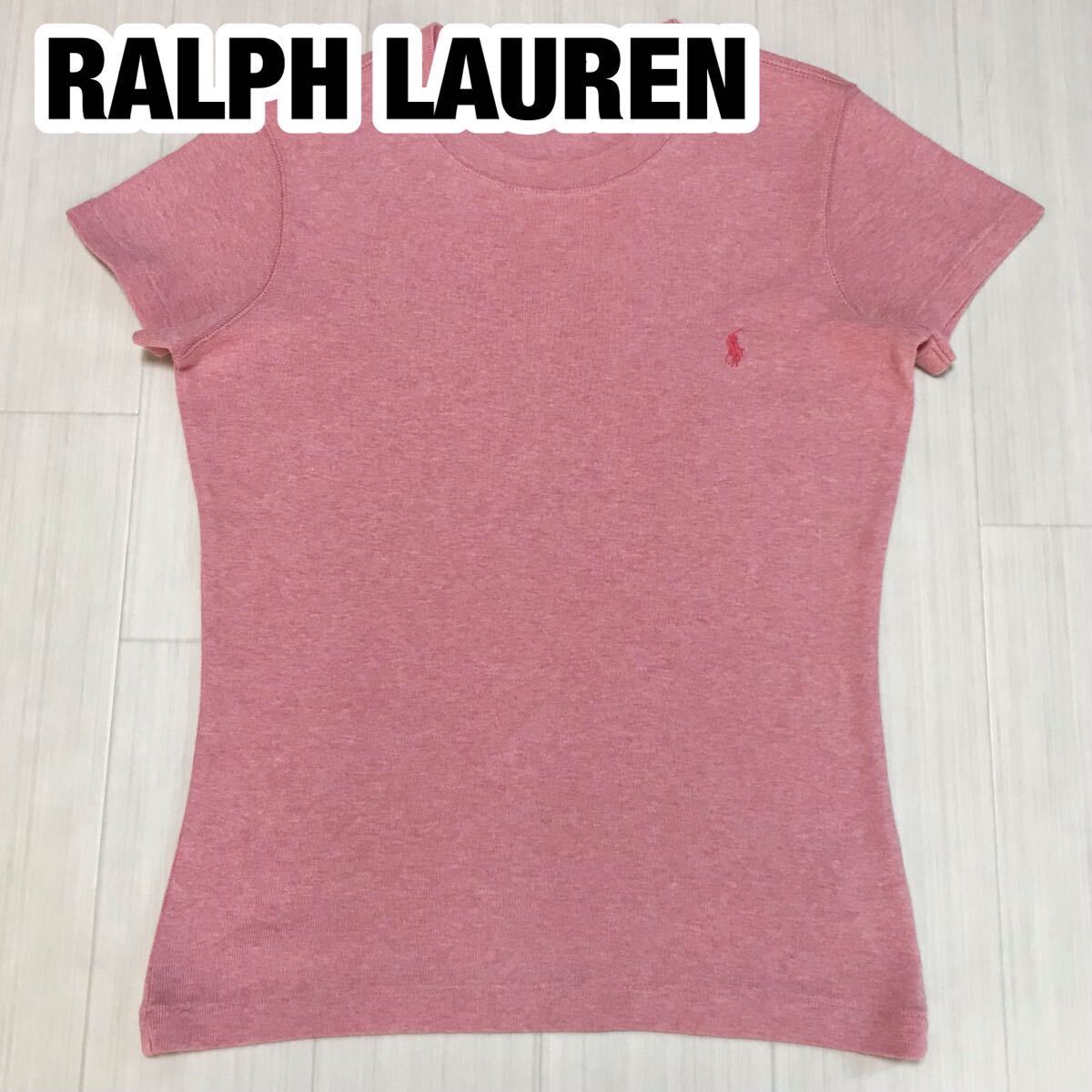 RALPH LAUREN ラルフローレン 半袖Tシャツ S 霜降りピンク 刺繍ポニー拍卖