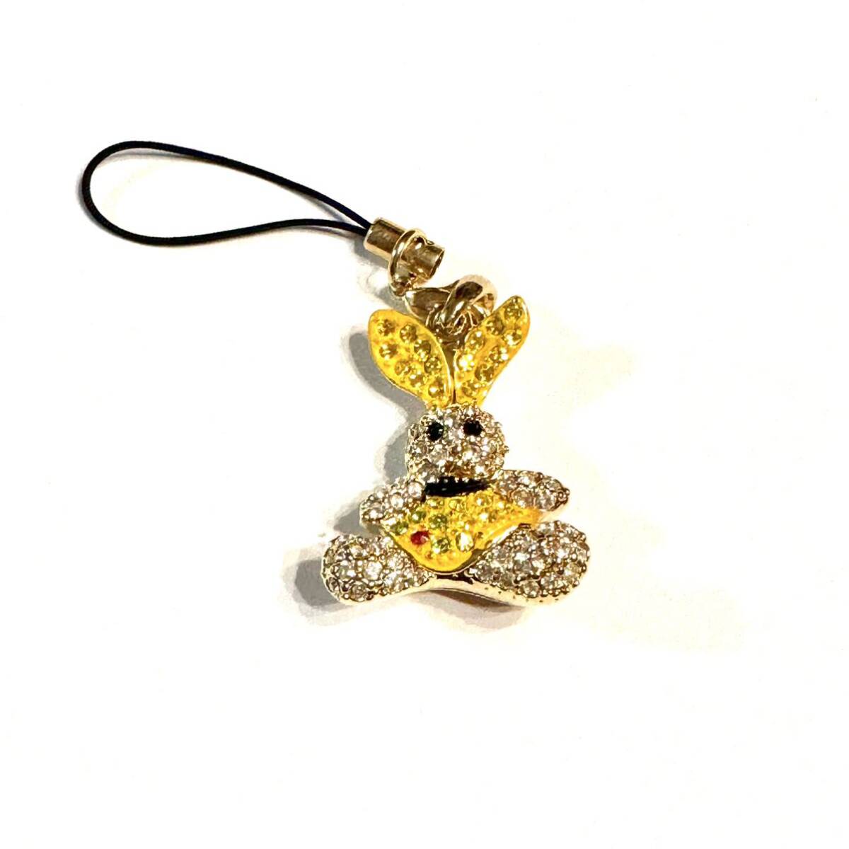 イエロードレス キラキラうさぎストラップ チャーム拍卖