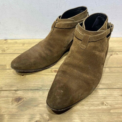 SAINT LAURENT PARIS アンクルストラップ スエードジョッパーブーツ SIZE-41.5 サンローランパリ拍卖