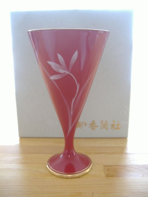 香蘭社(ベネチアンレッド)ワインカップ 未使用 定価8,250円拍卖