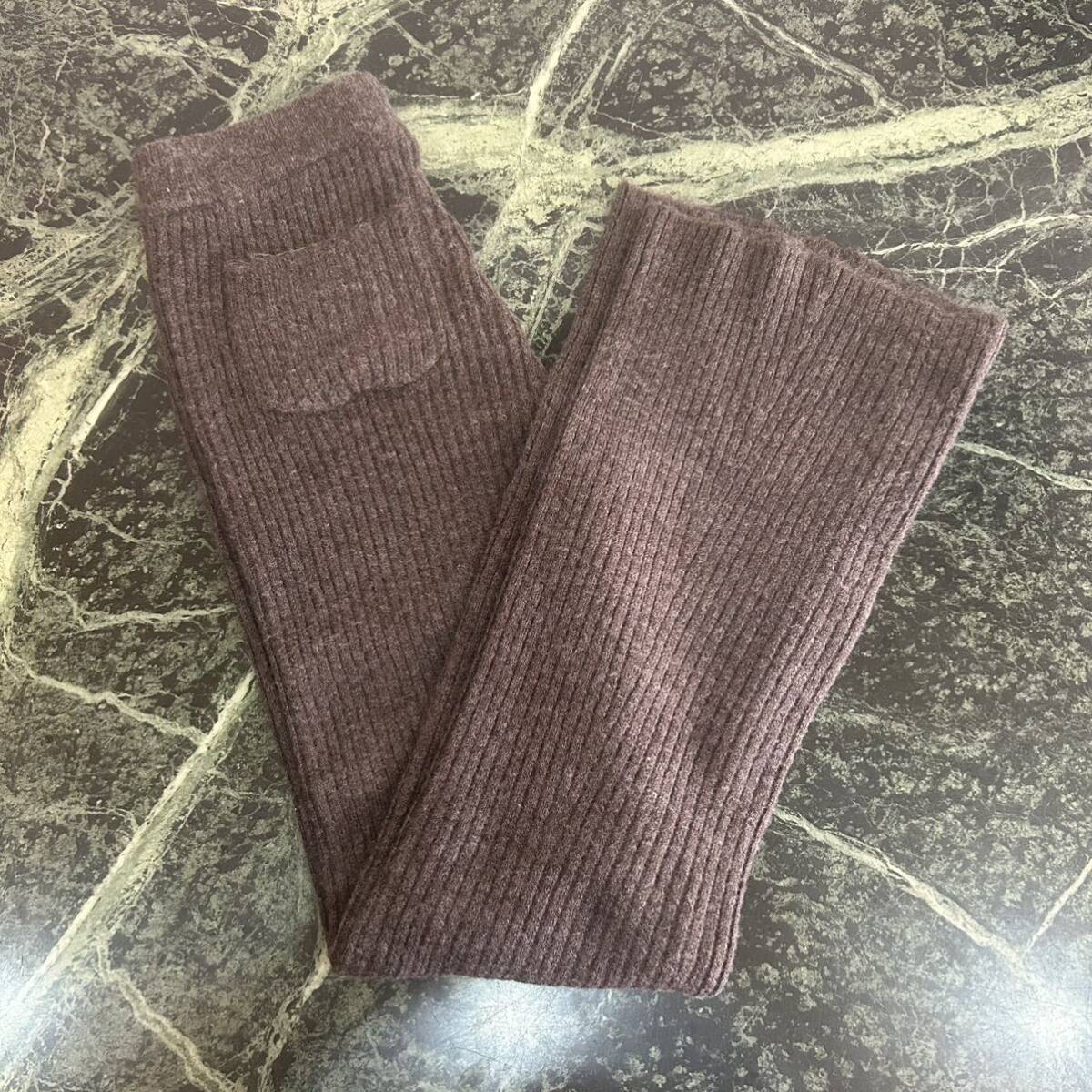 【美品】REDYAZEL★レディアゼル ニットパンツ ブーツカットパンツ モカブラウン ウエストゴム フリーサイズ 秋冬 レディース グレージュ拍卖