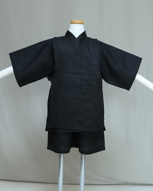 男の子用甚平 K2882-100-02 送料無料 じんべい 100サイズ 葵の紋入り 男児じんべい 綿100%で涼しい子供甚平拍卖