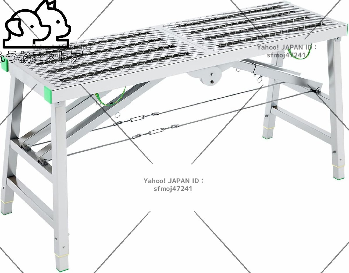 足場台 折りたたみ式 作業台 脚立 軽量 アルミ踏み台 伸縮 5段高さ調節可能 持ち運び便利 滑り止め 安定感 耐荷重500kg 140x30cm拍卖
