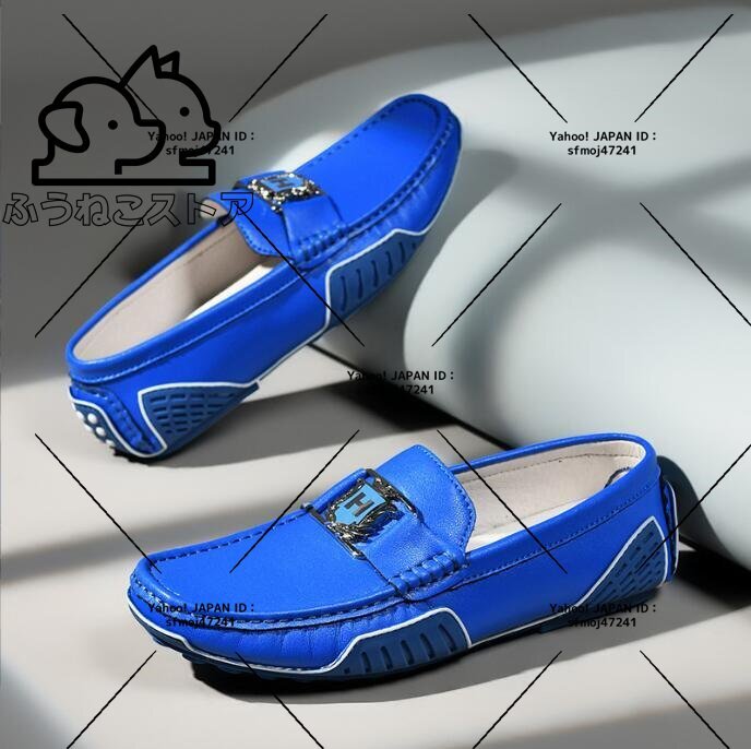 未使用 お色選択可 ローファー 新品*メンズ スリッポン 紳士靴 ドライビングシューズ カジュアルシューズ 男性靴 ブルー 25.5cm拍卖