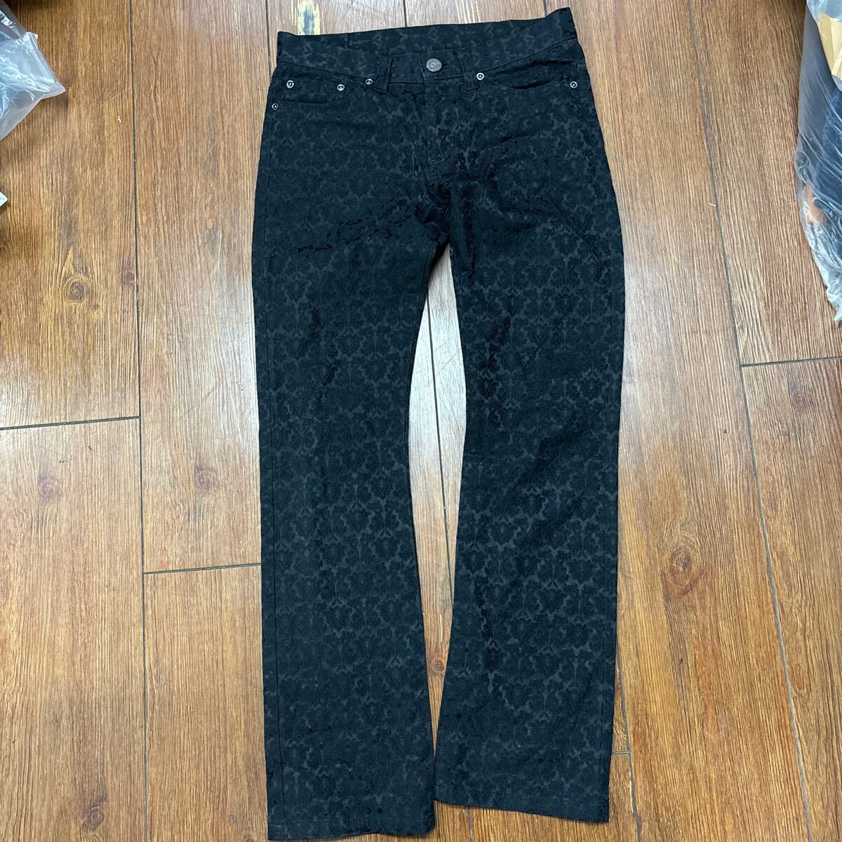 BLACK VARIA/ブラックバリア ジャガード調柄 パンツ 黒 w30 h1拍卖