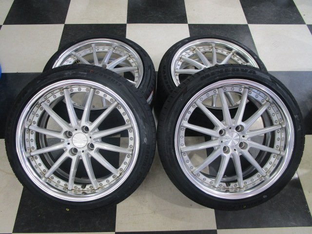 希少 WORK RIZALTADO リザルタード SPOKE2 アクア 17インチ 7.5J +40 4H100 中古 24年製 MINERVA RADIAL F205 195/45R17 新品 USDM拍卖