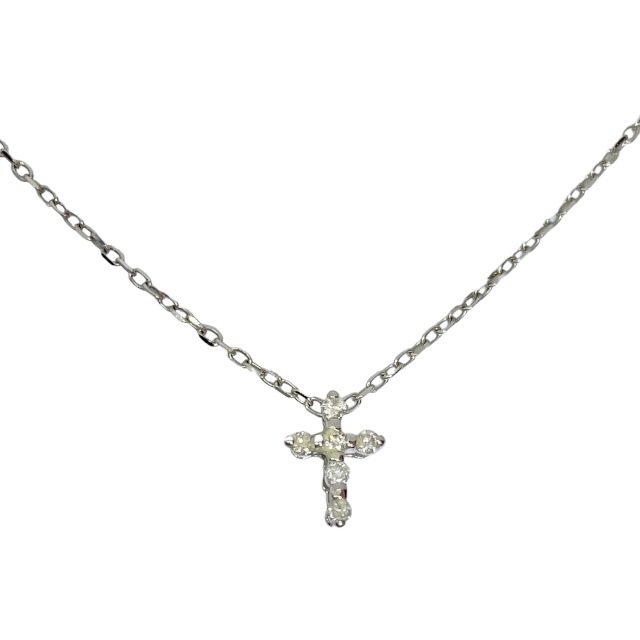K10WG ネックレス ジュエリー アクセサリー ミニ クロス シルバー ホワイトゴールド レディース拍卖