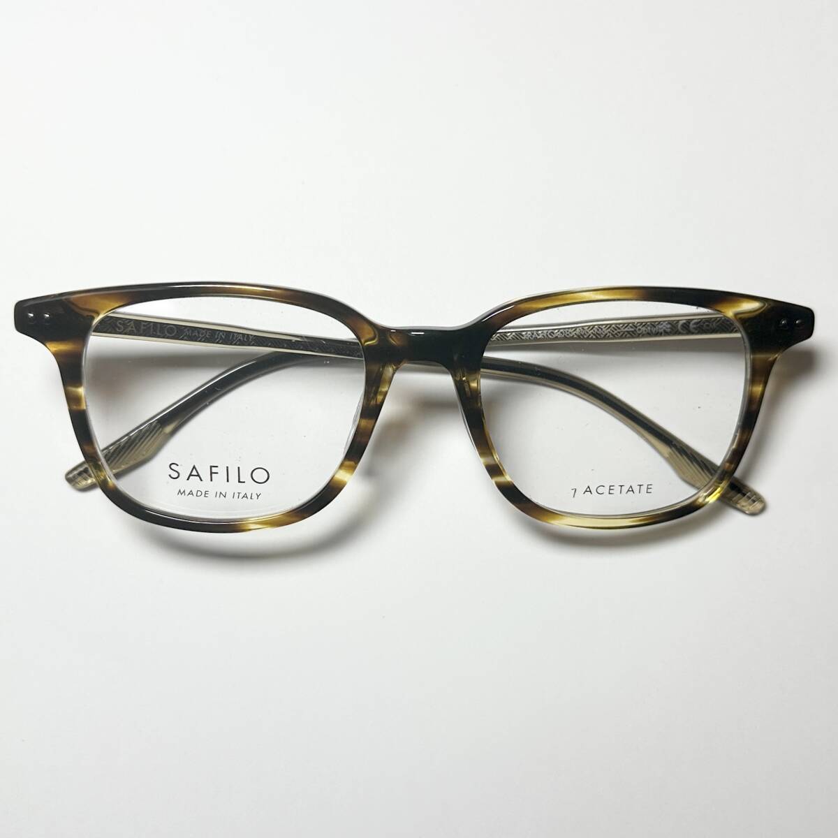 定価52,000円 SAFILO サフィロ イタリア製 茶色模様 ウェリントン メガネ 正規・未使用品 | TRATTO 08 KVI拍卖
