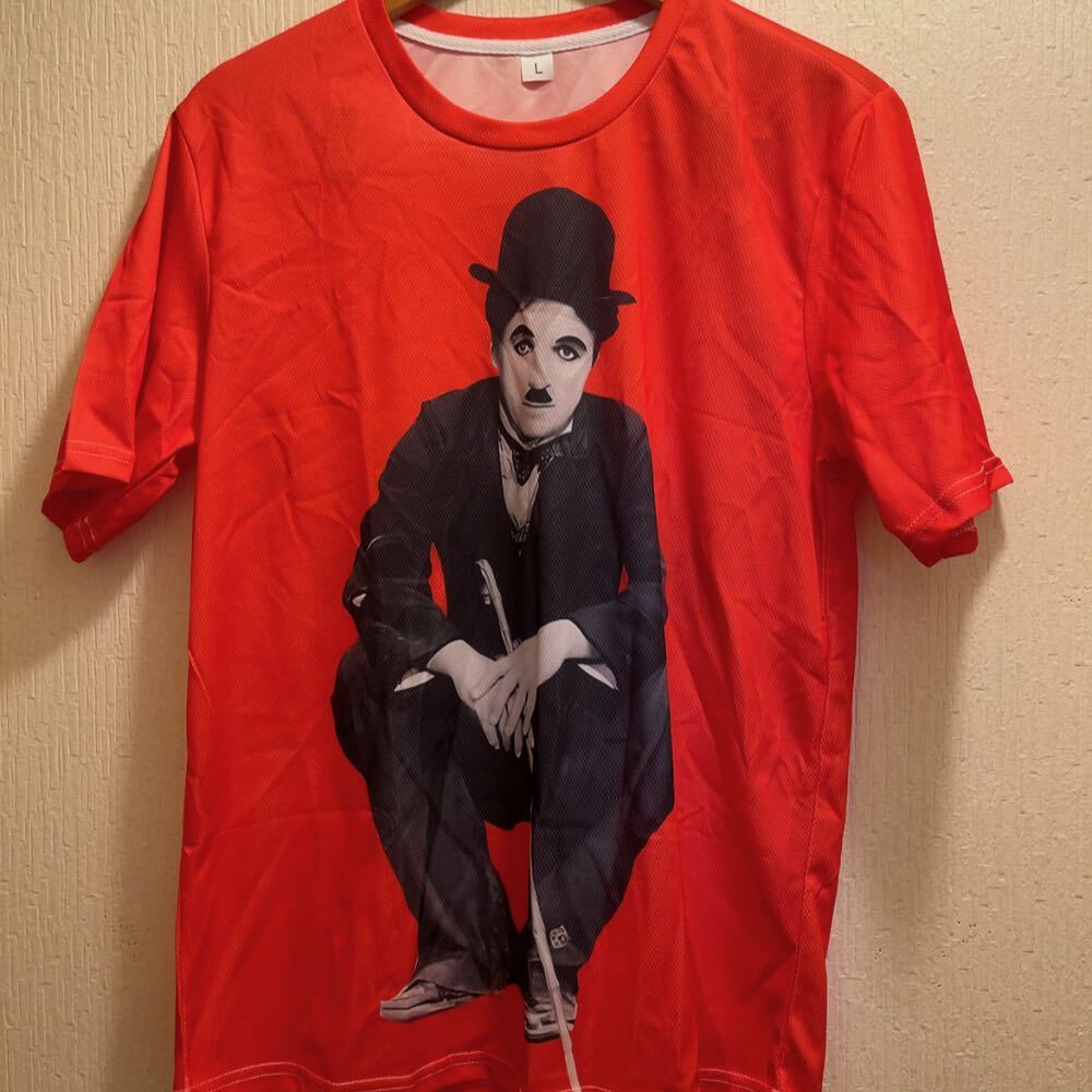 新品★レッド★チャーリーチャップリン★映画Tシャツ★ユニセックス★L映画Tシャツ 拍卖