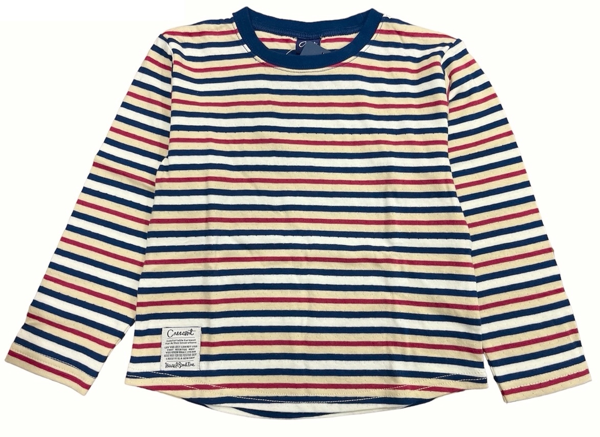 即決 新品タグ付 Crescent クレセント★ボーダー柄 接結生地 やわらか 長袖Tシャツ★100cm 3-4才目安 ¥2200 拍卖