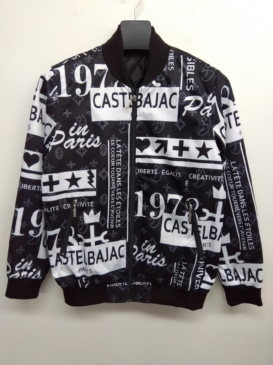 ブルゾン 50%OFF カステルバジャック 秋冬物 ロゴ家紋入り総柄(46)M 送料無料 新品拍卖