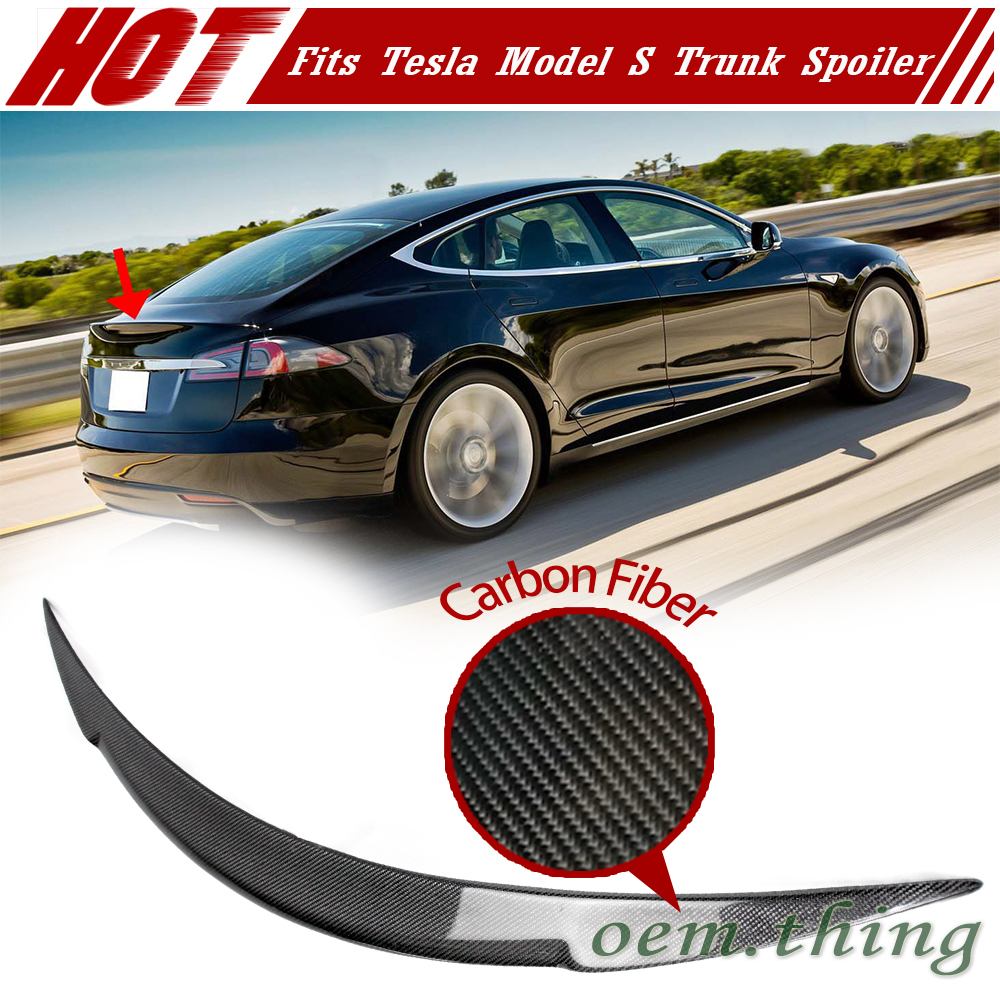 カーボントランクスポイラー 2012-2023 Tesla Model S テスラ モデルS ウイング リアスポイラー V2 TYPE リアルカーボン製拍卖