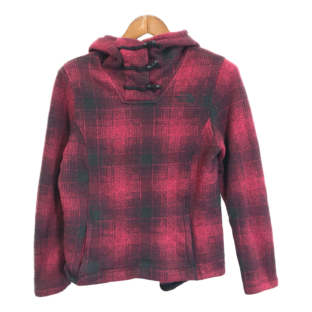 THE NORTH FACE ノースフェイス フリースパーカージャケット アウトドア チェック レッド (レディース L) 中古 古着 R7590拍卖