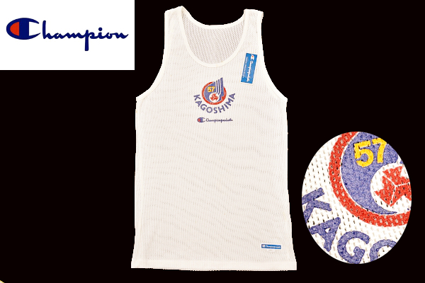 Y-7912★送料無料★新品★Champion チャンピオン・プロダクツ KAGOSHIMA 鹿児島★80s 日本製 ホワイト白色 メッシュ タンクトップ L拍卖