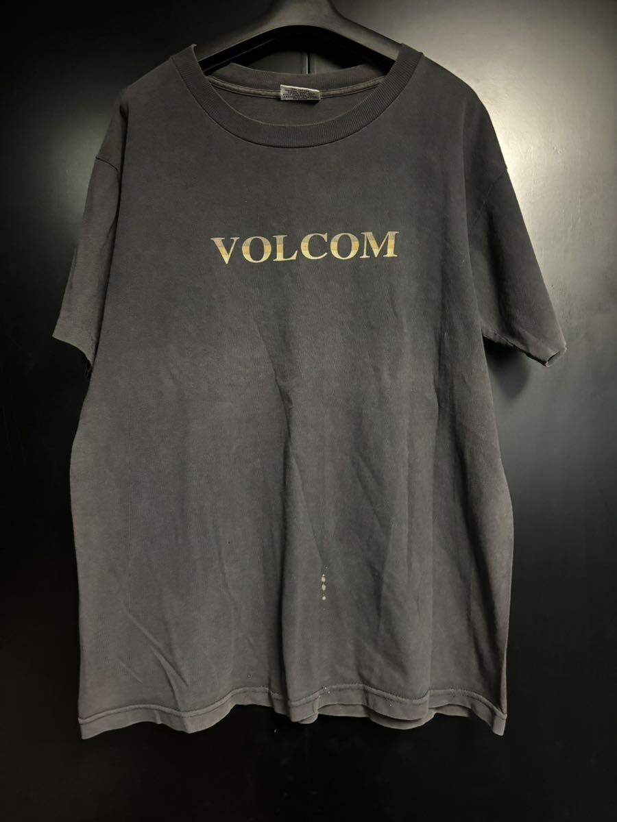 激レア90'S当時物 VOLCOM Tシャツ ヴィンテージ サイズL ブラック シングルステッチ 企業Tシャツ Apple拍卖