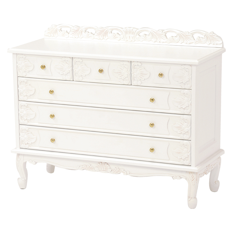 ヴィオレッタシリーズ ワイドチェスト(アンティークホワイト) RCH-1233AW拍卖