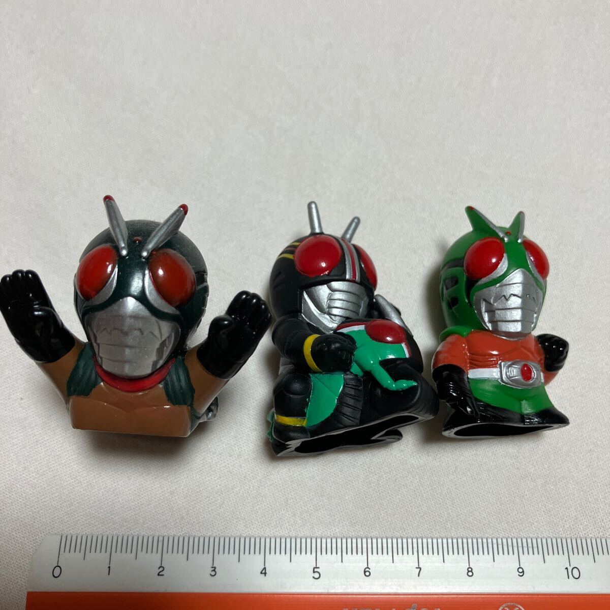 仮面ライダー ソフビ 指人形 フィギュア 3体セット スカイライダー ブラック拍卖