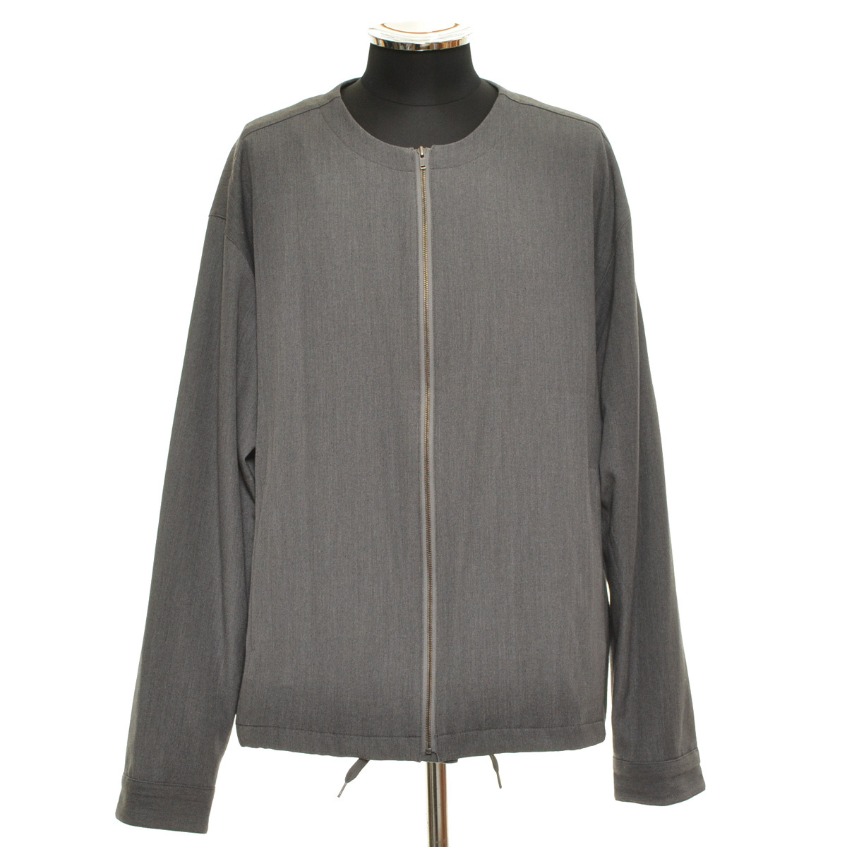 〇432825 美品 SENSE OF PLACE アーバンリサーチ ○ノーカラージップブルゾン ジャケット ★ サイズL メンズ グレー 無地拍卖