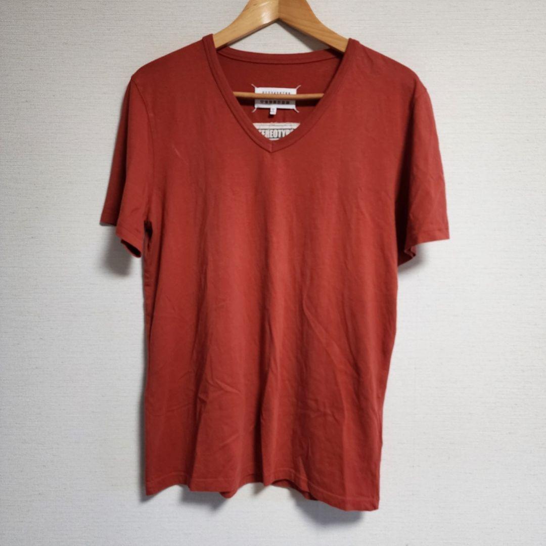 メゾンマルジェラ Tシャツ 半袖 Vネック カットソー 無地 46 ステレオ拍卖