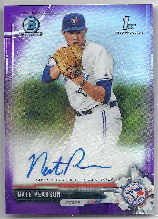 2017 Bowman Chrome Draft Nate Pearson Auto Purple Refractor /250 直筆サイン オート拍卖