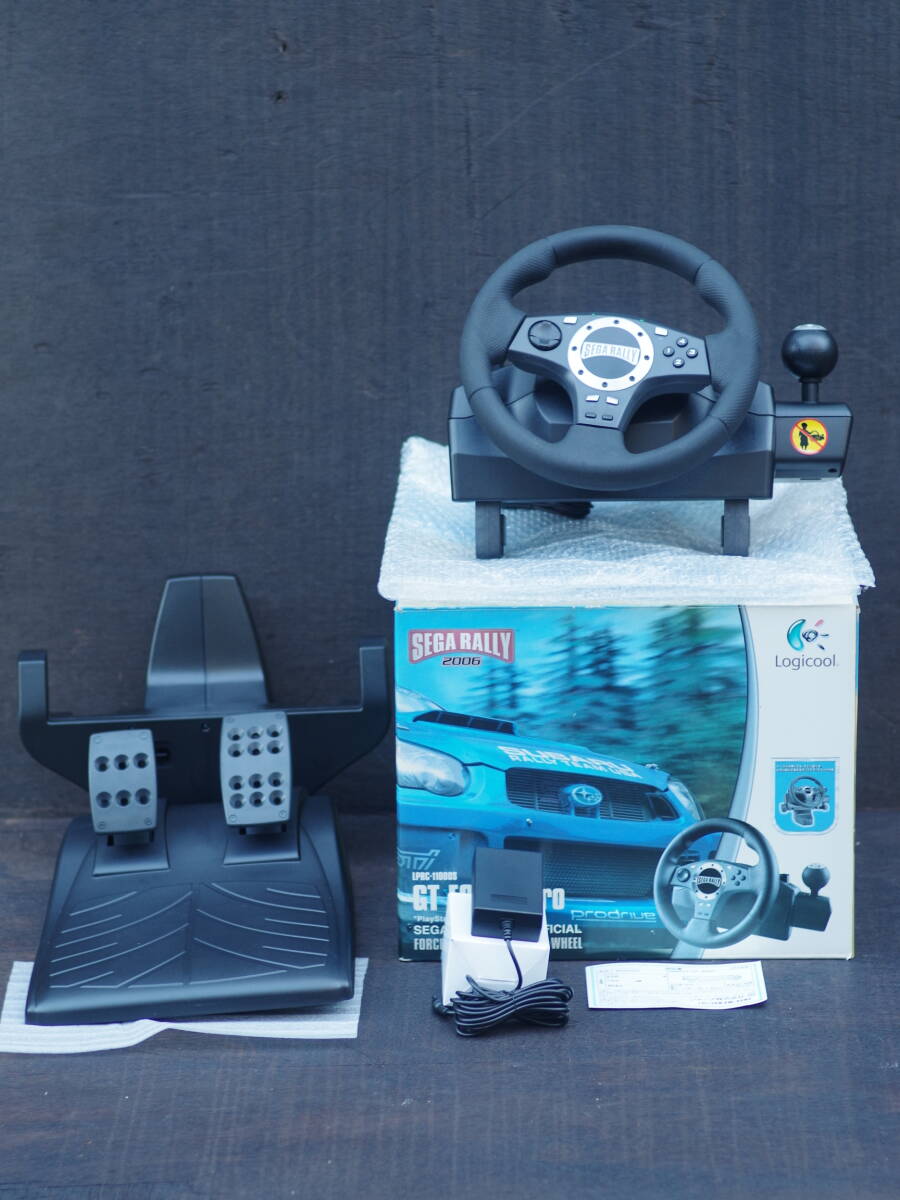 M11229 動作確認OK!! 箱あり 状態良好 ハンドル GT FORCE Pro For SEGA RALLY LPRC-1100S FORCE FEEDBACK STEERING WHEEL 120サイズ0608拍卖