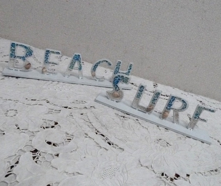 (☆BM)BEACH&SURF/ビーチ&サーフ ウェルカムボード②2点セット ディスプレイ 看板 置物 オブジェ マリン カフェ インテリア小物拍卖